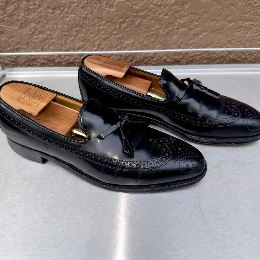 Johnston & Murphy Black Leather Loafers with Tassel - Size 9 1/2